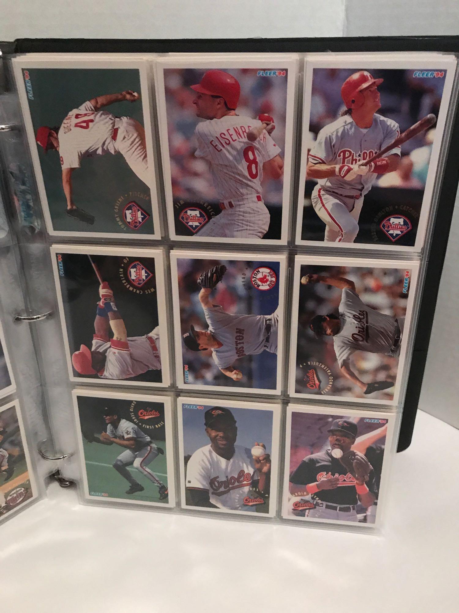 Binder Full of 1994 Fleer MLB Baseball Cards