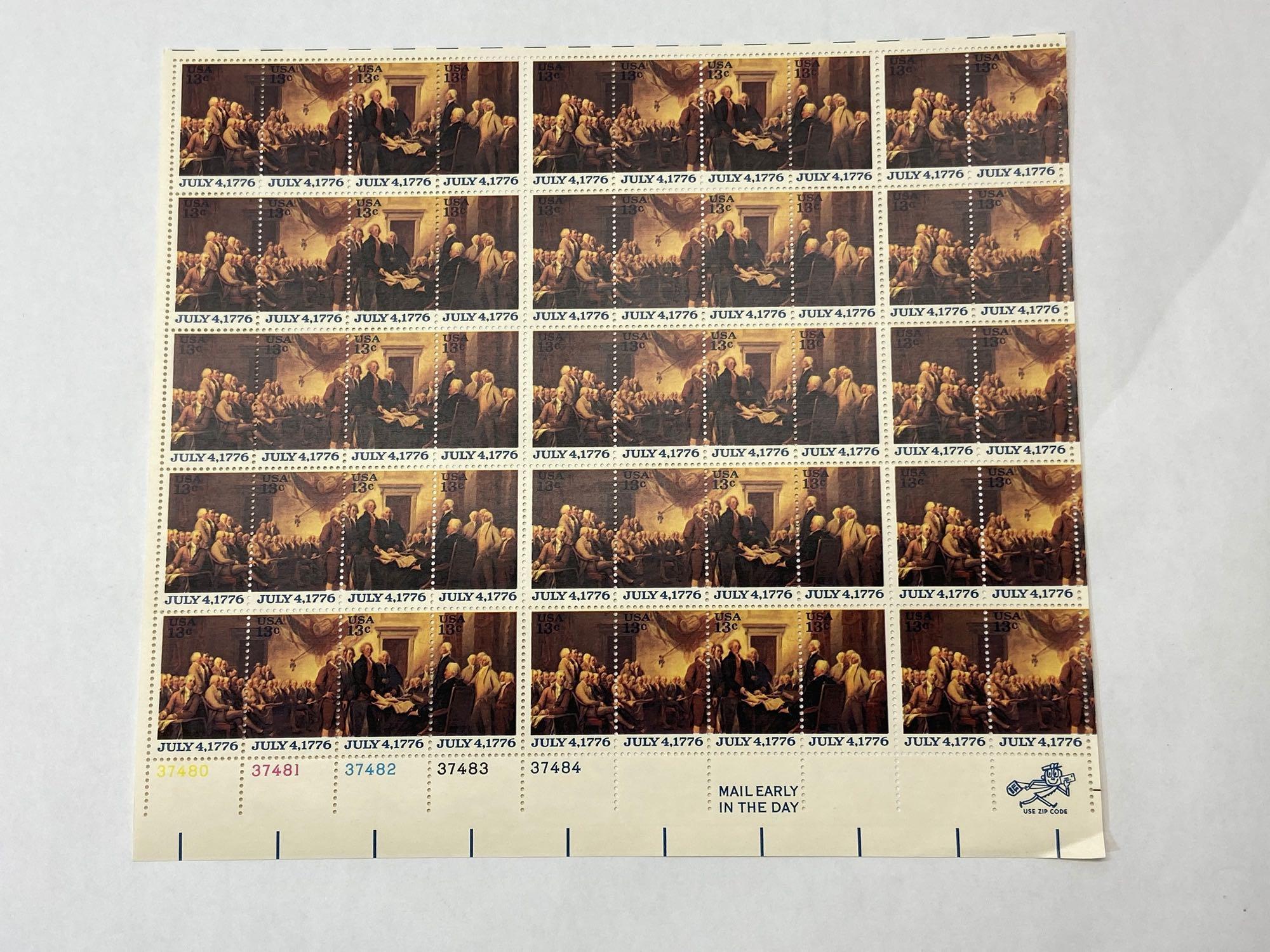 Lot of 11 U.S. Stamp Sheets