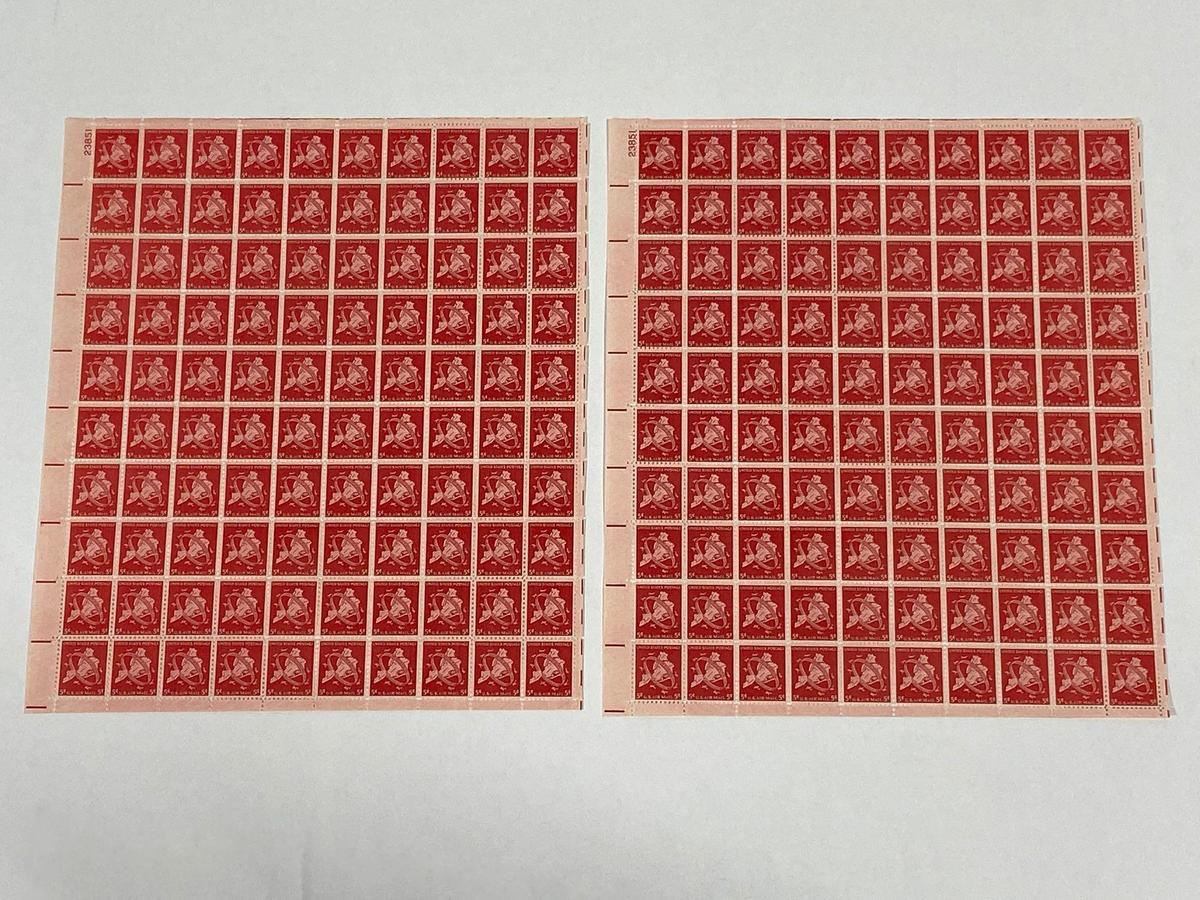 1948 New YorkCity Jubilee 5 Cent U.S. Stamp Sheets, Lot of 2