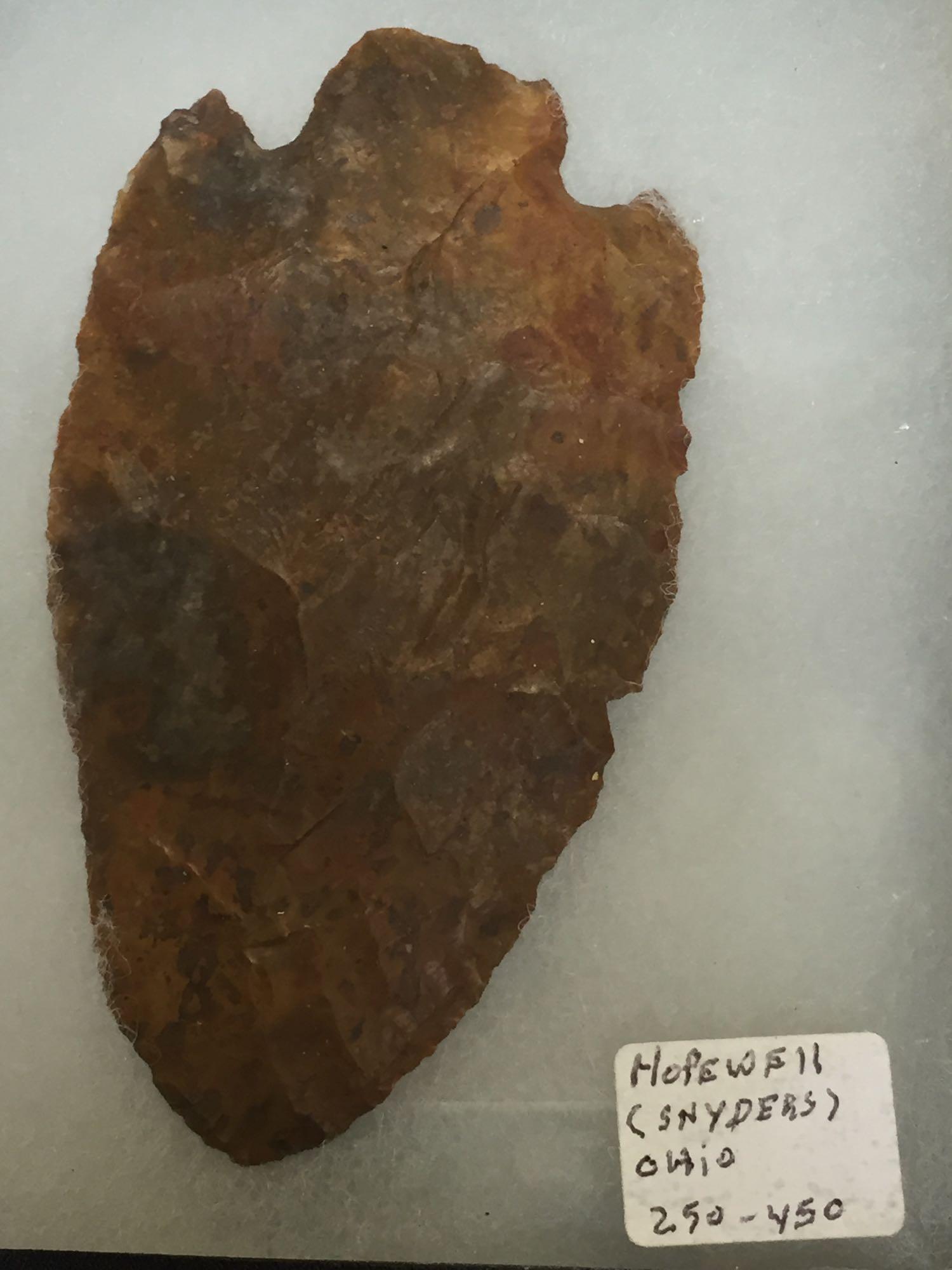 Indian Spear or Arrow Head, says Hopewell Snyders Ohio 250-450