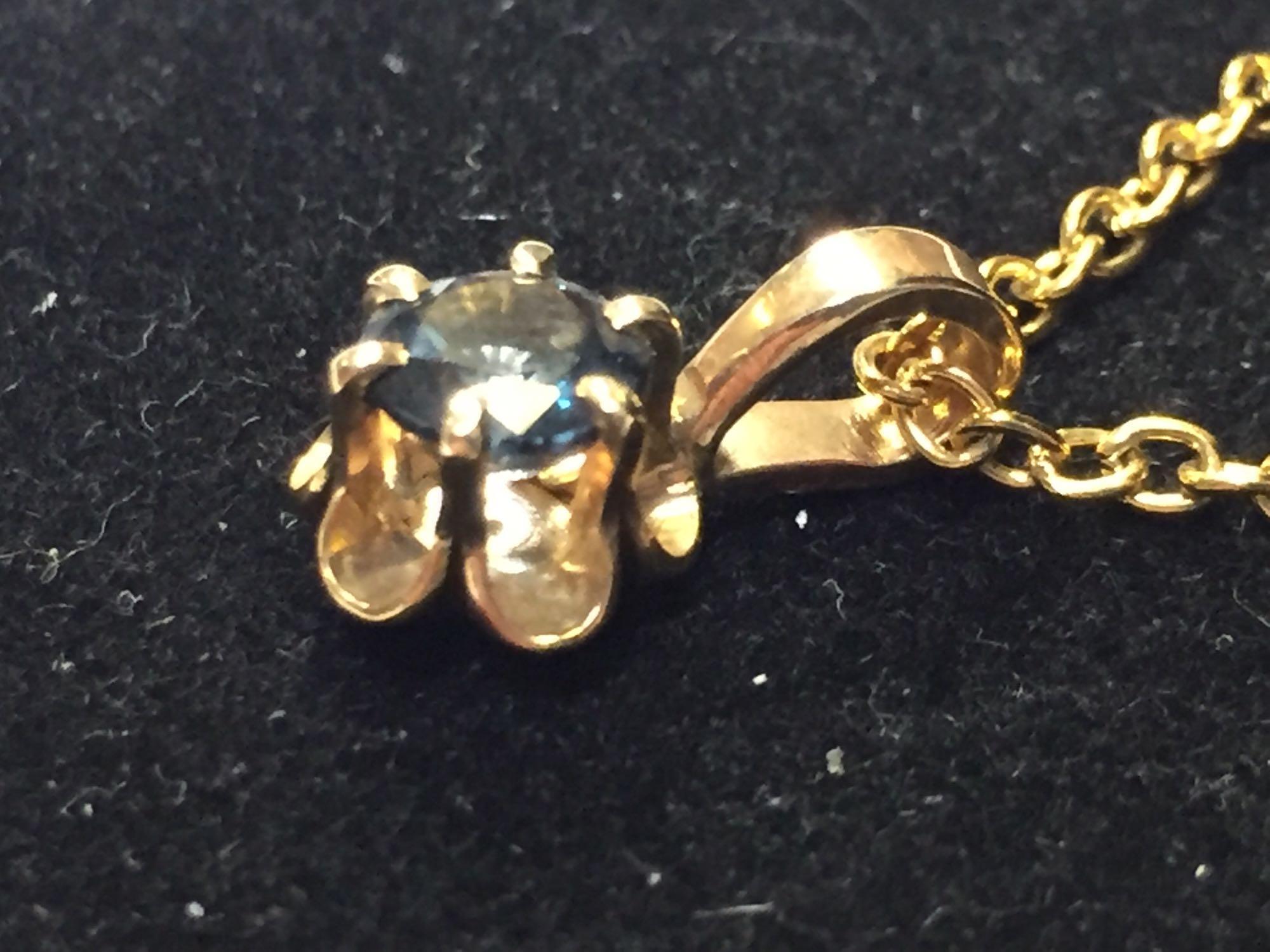14K Gold Necklace, says Sapphire