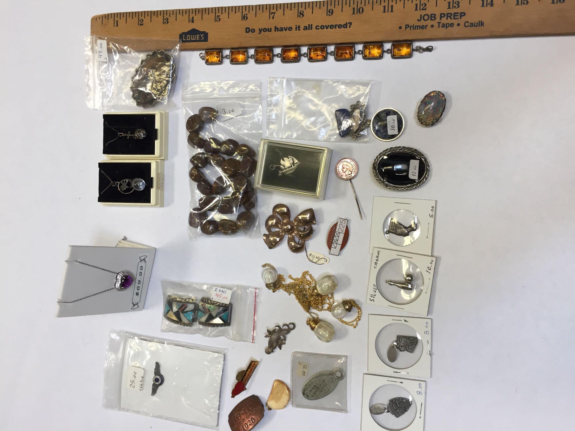 Lot of Costume Jewelry, Necklaces, Pins