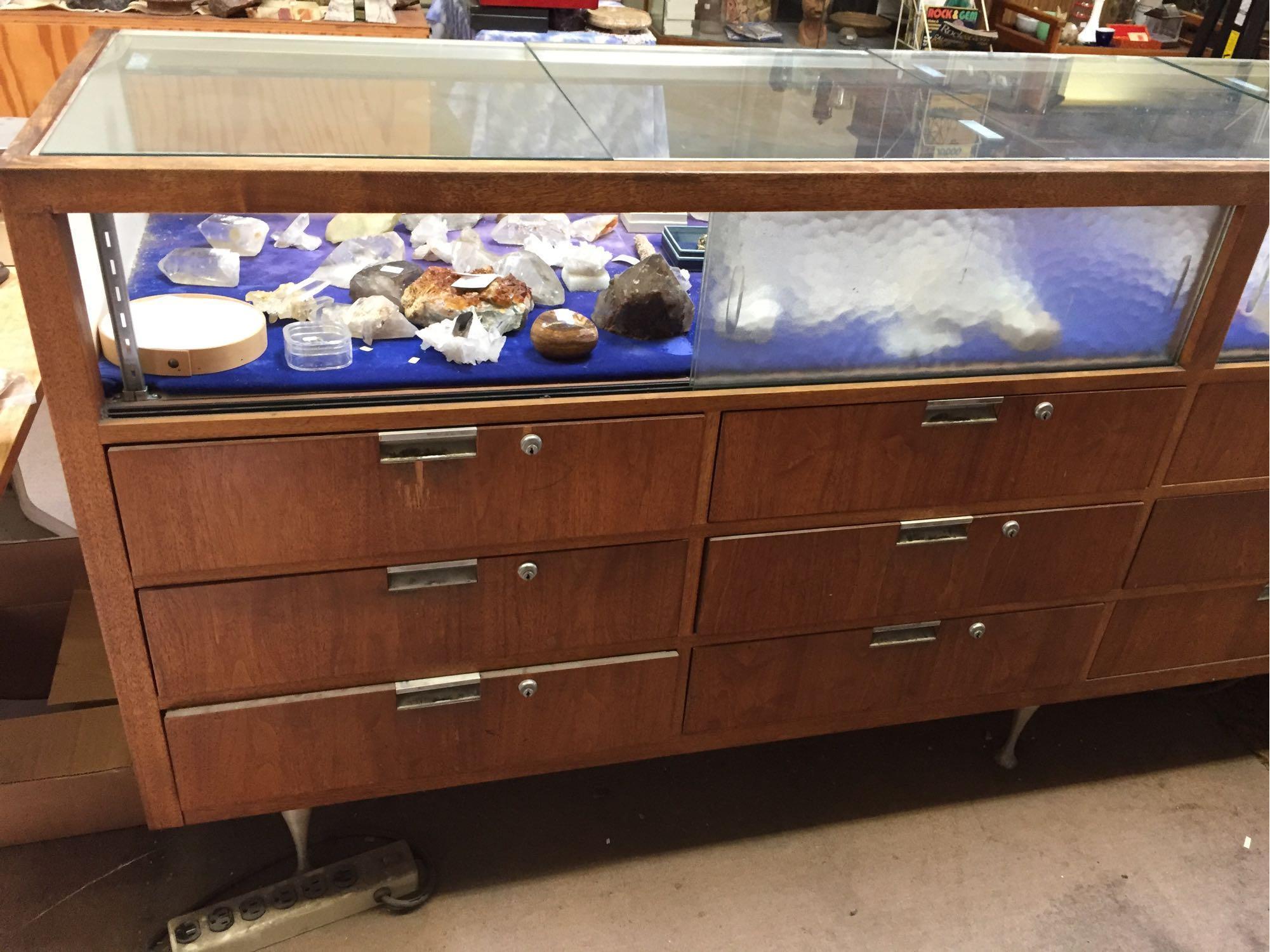 Display Cabinet, 8ft Wide, 22in Deep, 39in Tall