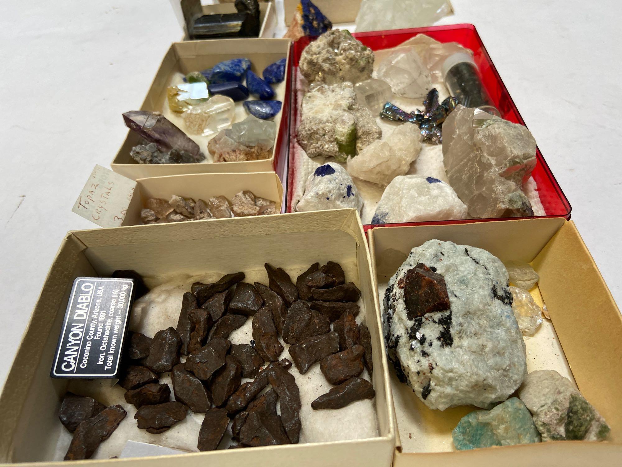 Lot of Meteorites, Crystals, Stones, Topaz, Tourmaline, etc