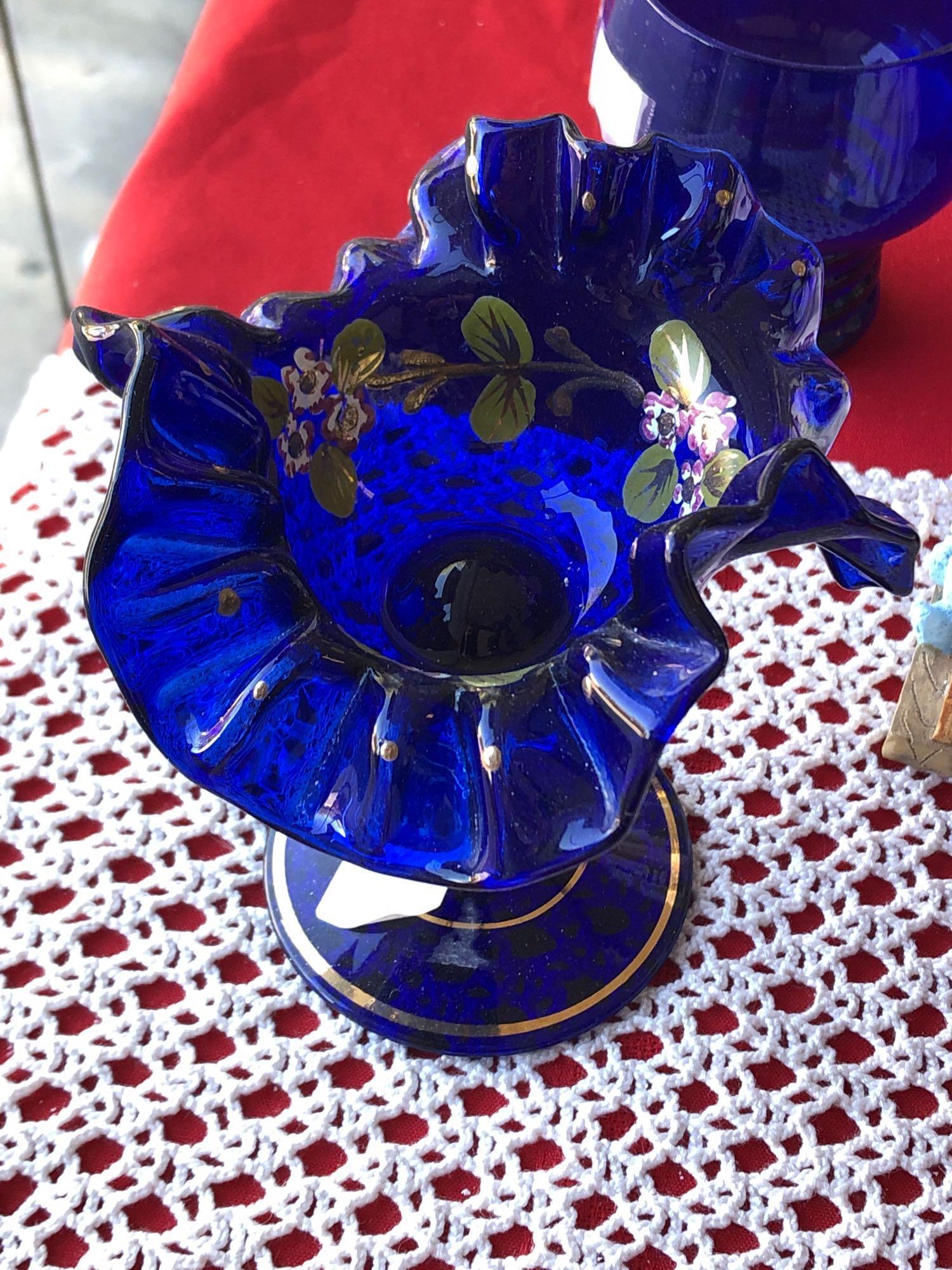 Tabletop of Glass and Ceramic Decorations