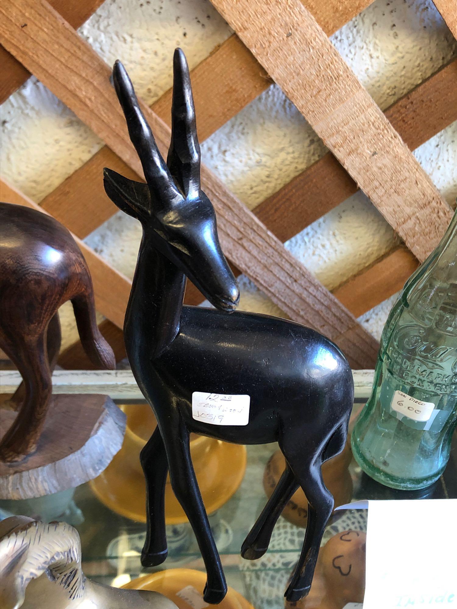 Shelf Contents, Wooden Animal Decor, Metal Train, Steed and more