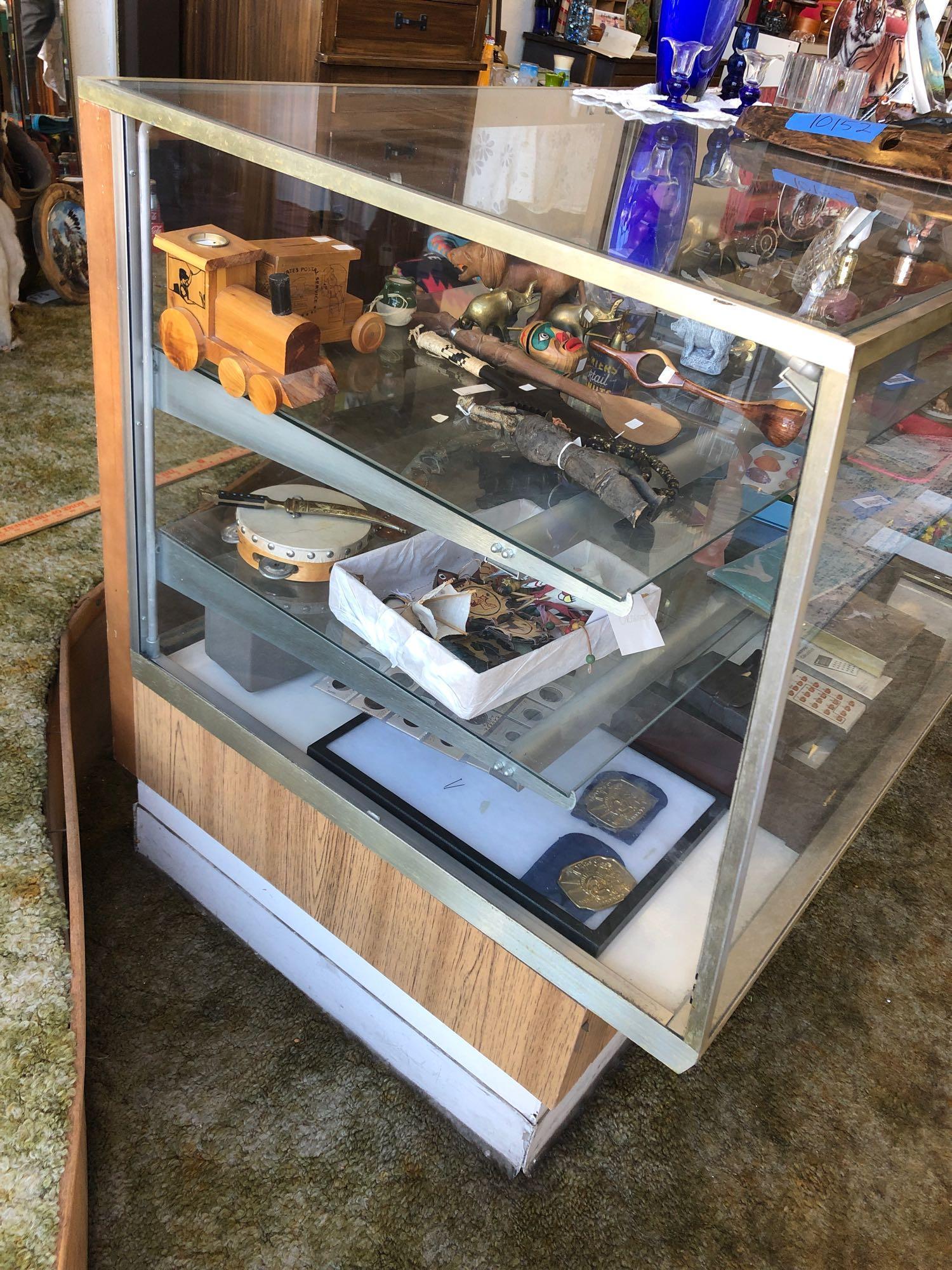 Glass and Wood Display Case, 3.5ft Tall, 6.5ft Wide