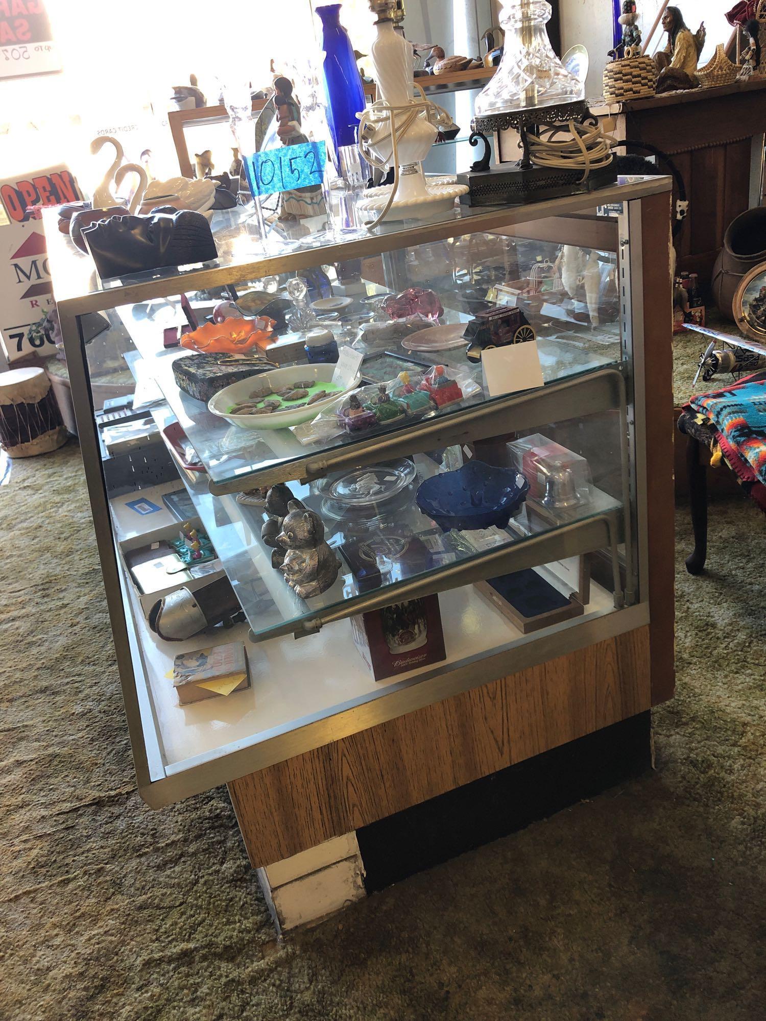 Glass and Wood Display Case, 3.5ft Tall, 6.5ft Wide