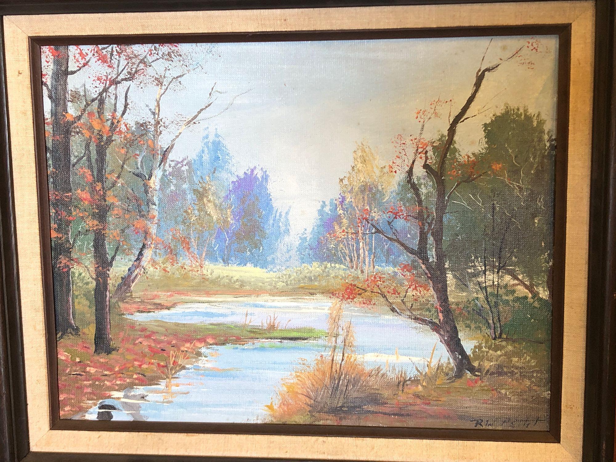 Framed Nature Painting, 22x26 Inches