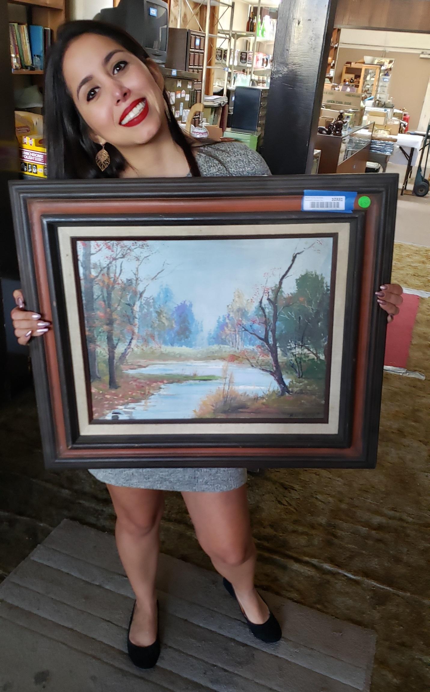 Framed Nature Painting, 22x26 Inches