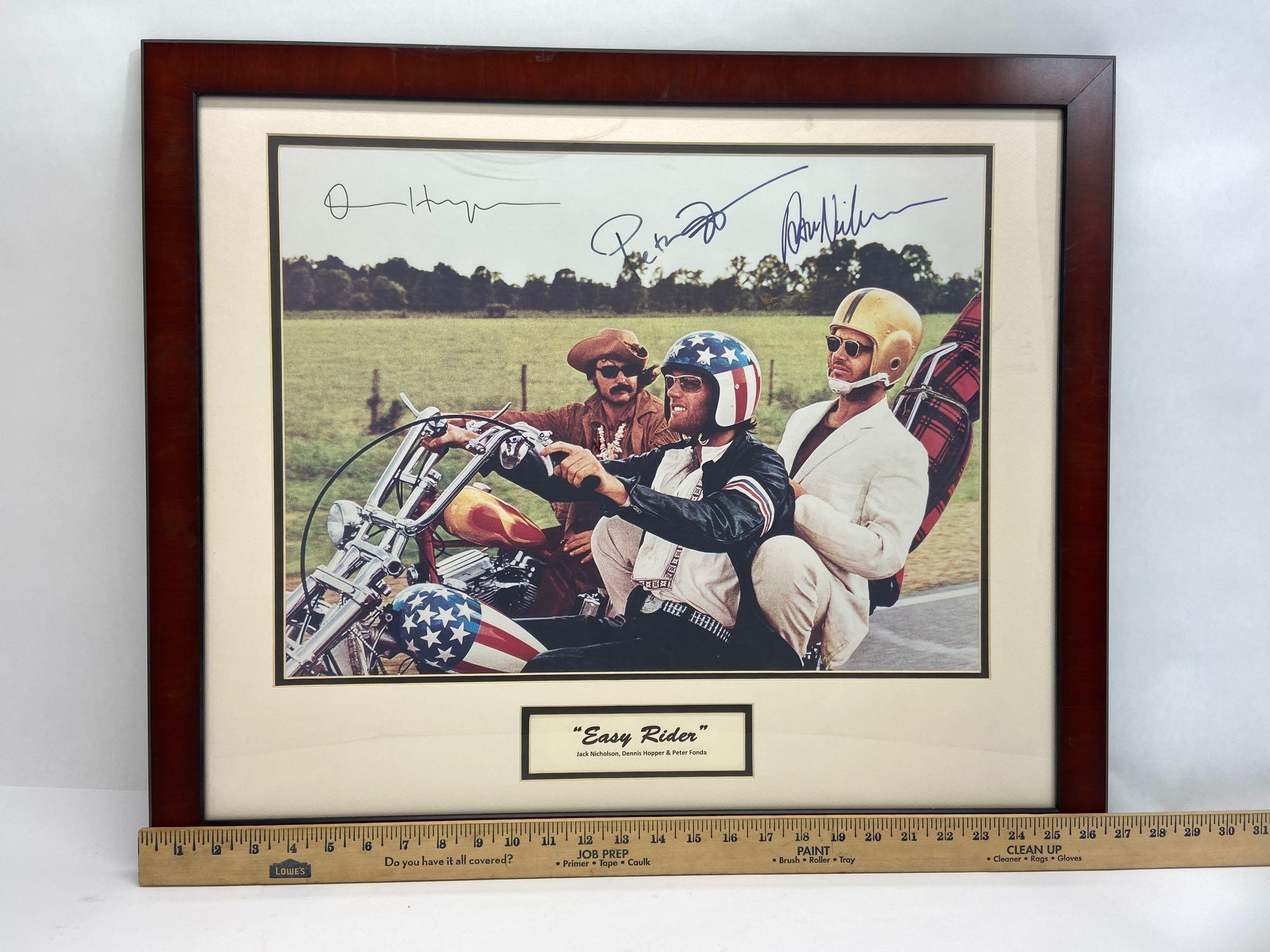 Easy Rider, Jack Nicholson, Dennis Hopper, Peter Fonda w/ Signatures, says COA by Autograph Store