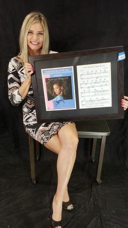 Whitney Houston, Framed Sheet Music w/ Signature, says COA by Autograph Store