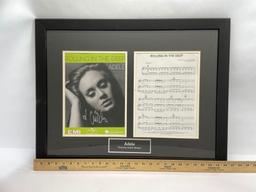 Adele Rolling in the Deep, Framed Sheet Music w/ Signature, says COA by Autograph Store