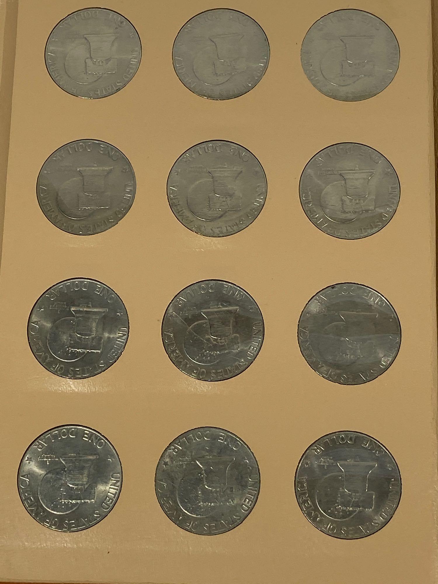 Album of 48 Eisenhower Dollar Coins, 1971 D - 1978 D