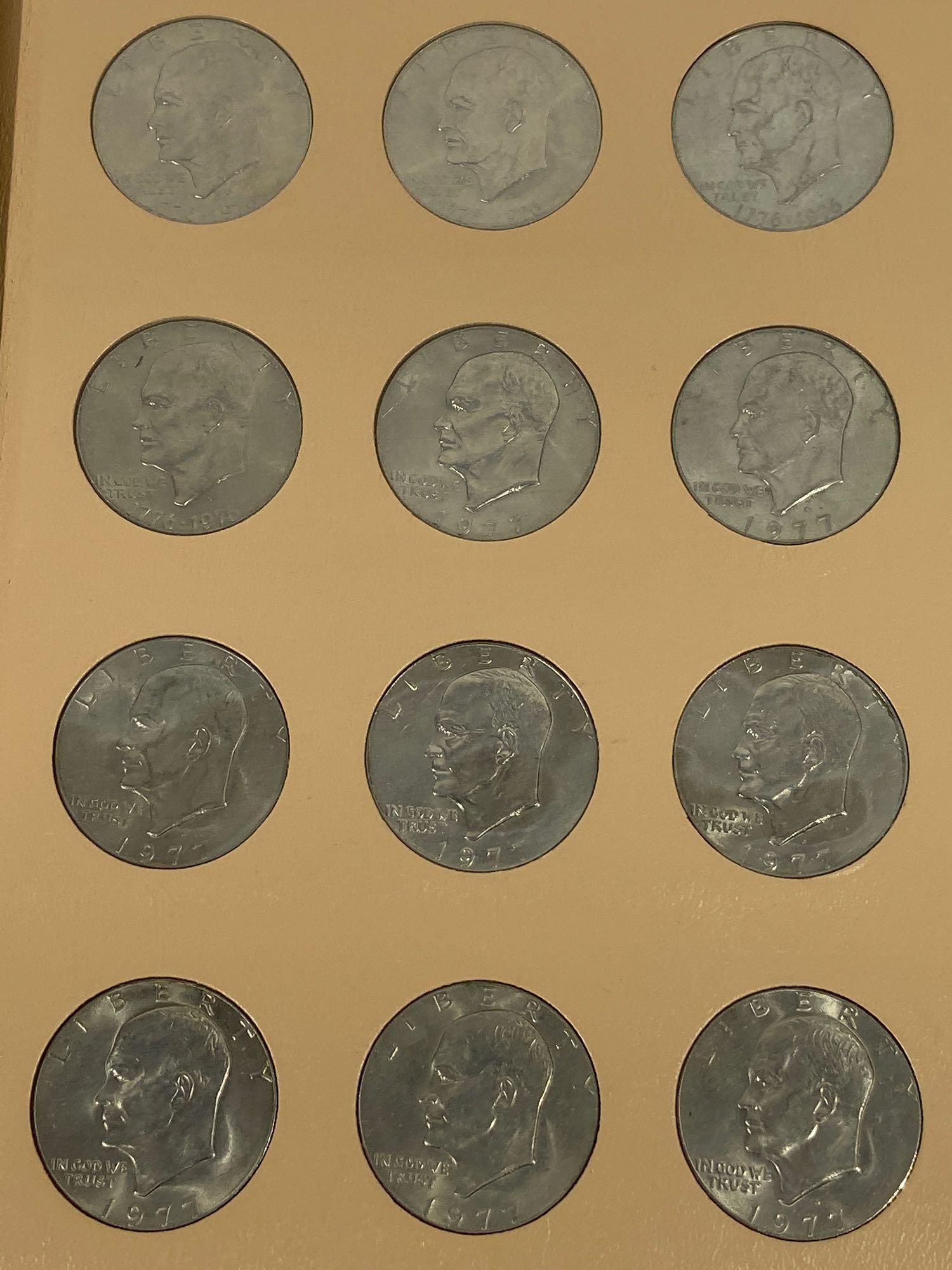 Album of 48 Eisenhower Dollar Coins, 1971 D - 1978 D