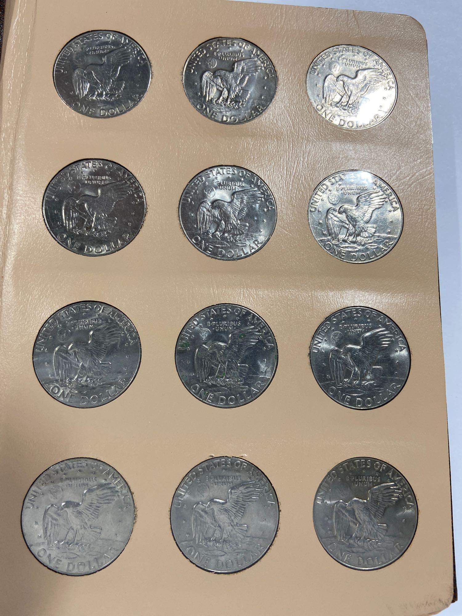 Album of 48 Eisenhower Dollar Coins, 1971 D - 1978 D