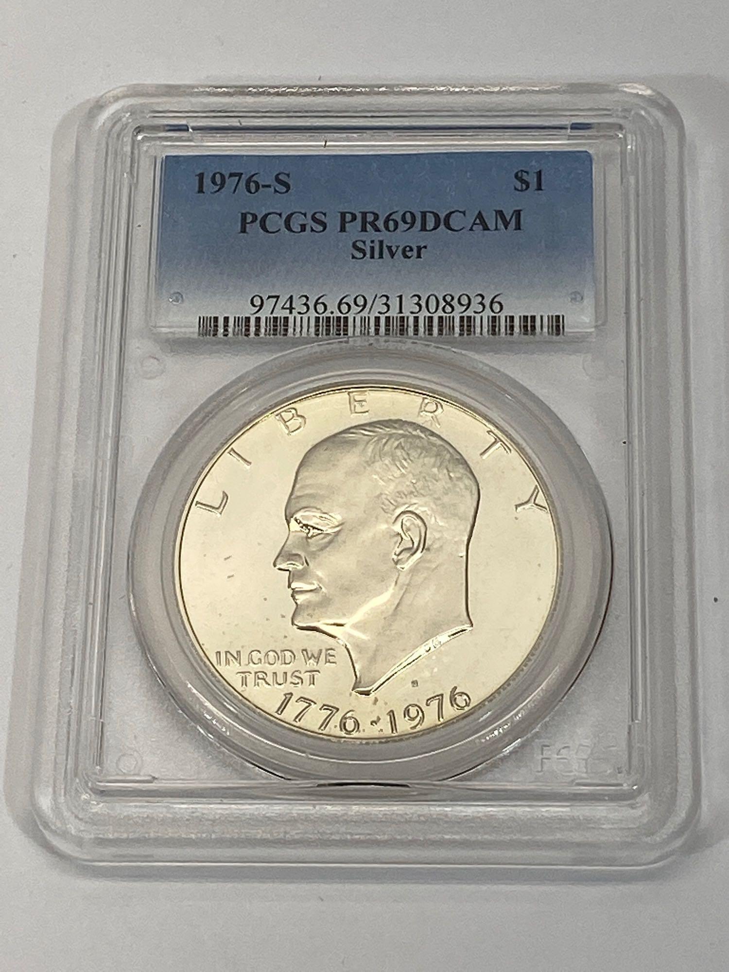 1976-S Eisenhower Dollar PCGS Graded PR69DCAM Silver Coin