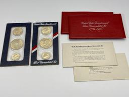 U.S. Mint Bicentennial Silver Uncirculated Set 1776-1976, 2 Sets of Coins, Eisenhower Dollar, etc