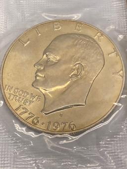 U.S. Mint Bicentennial Silver Uncirculated Set 1776-1976, 2 Sets of Coins, Eisenhower Dollar, etc
