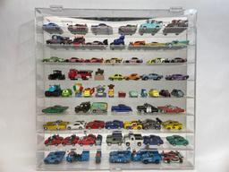 Pixar Cars Toys Collection in Mirrored Display Case 25x24in