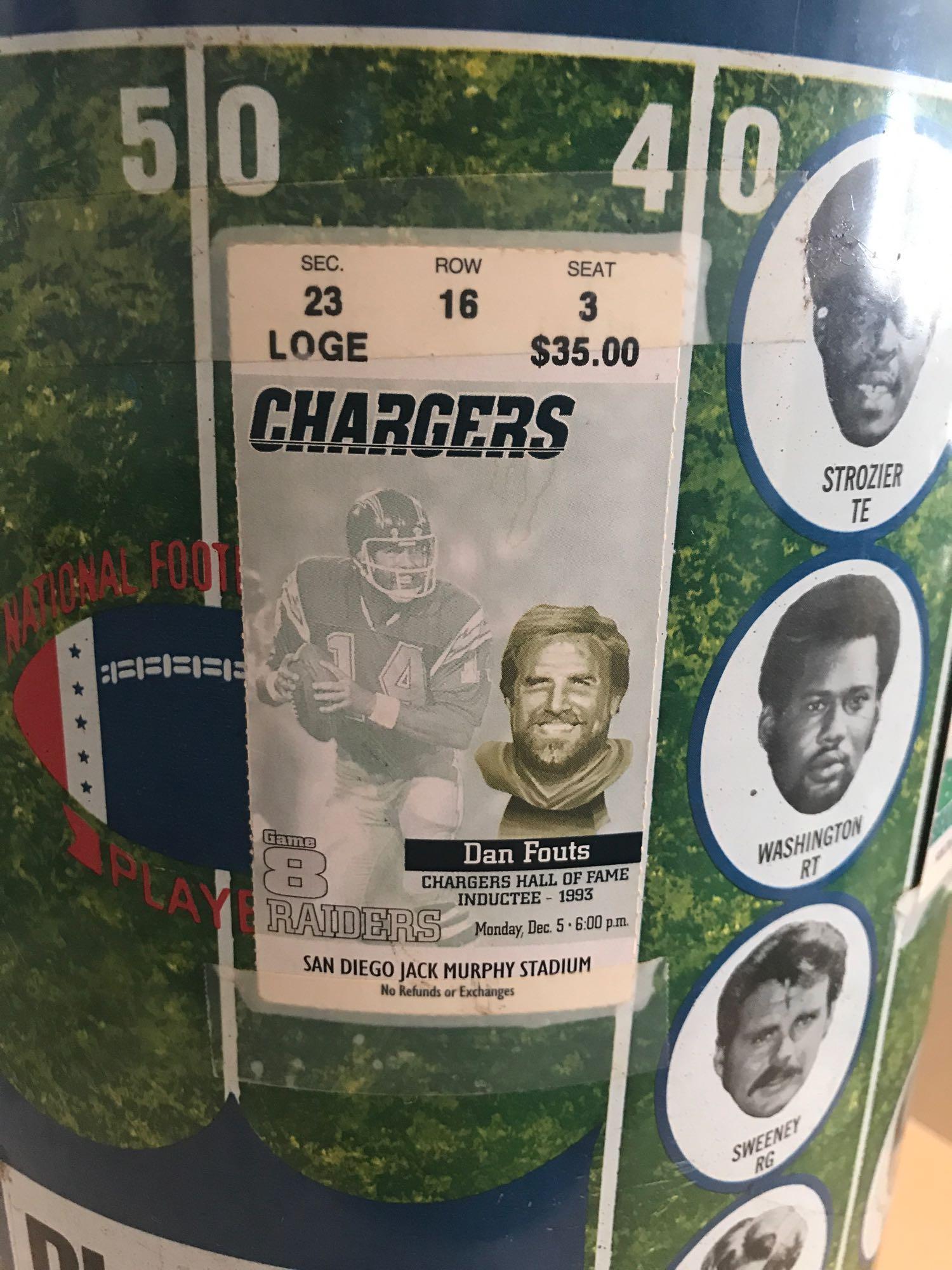 1971 NFL San Diego Chargers Metal Trash Can