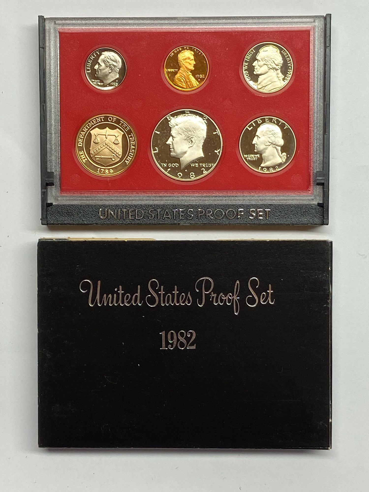 Collection of 14 United States Mint Proof Sets of Coins 1968-1992 in Original Packaging