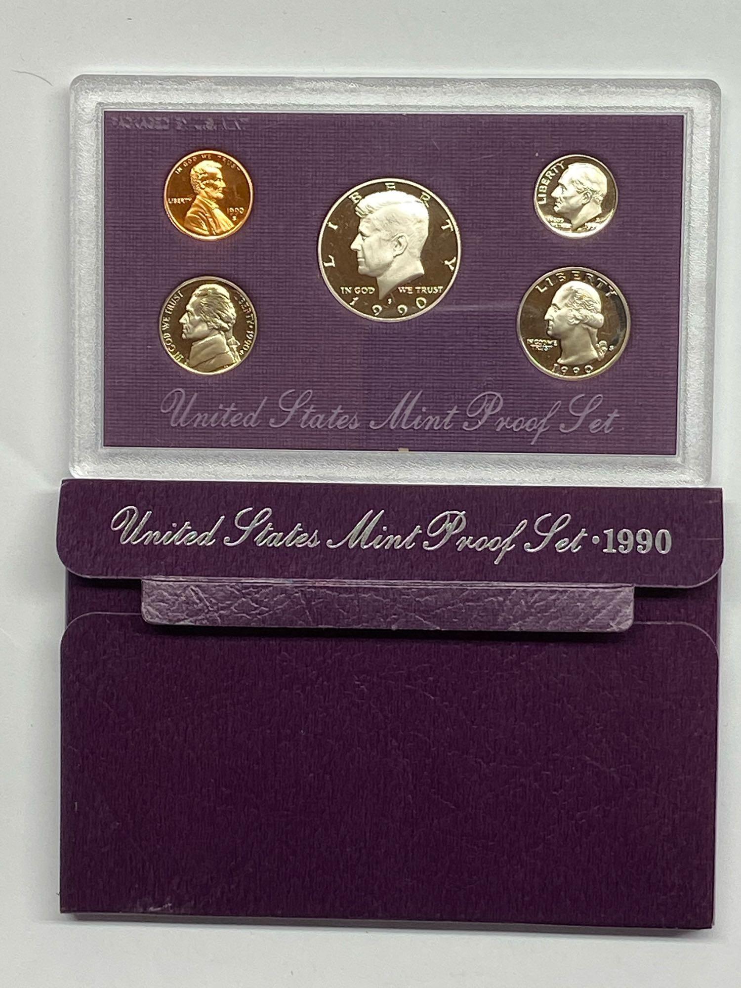 Collection of 14 United States Mint Proof Sets of Coins 1968-1992 in Original Packaging