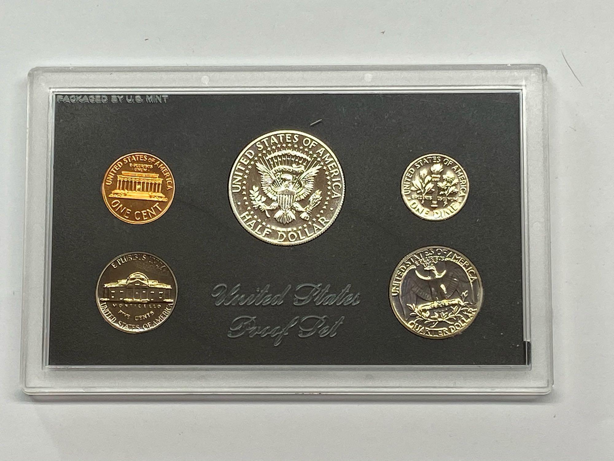 Collection of 14 United States Mint Proof Sets of Coins 1968-1992 in Original Packaging