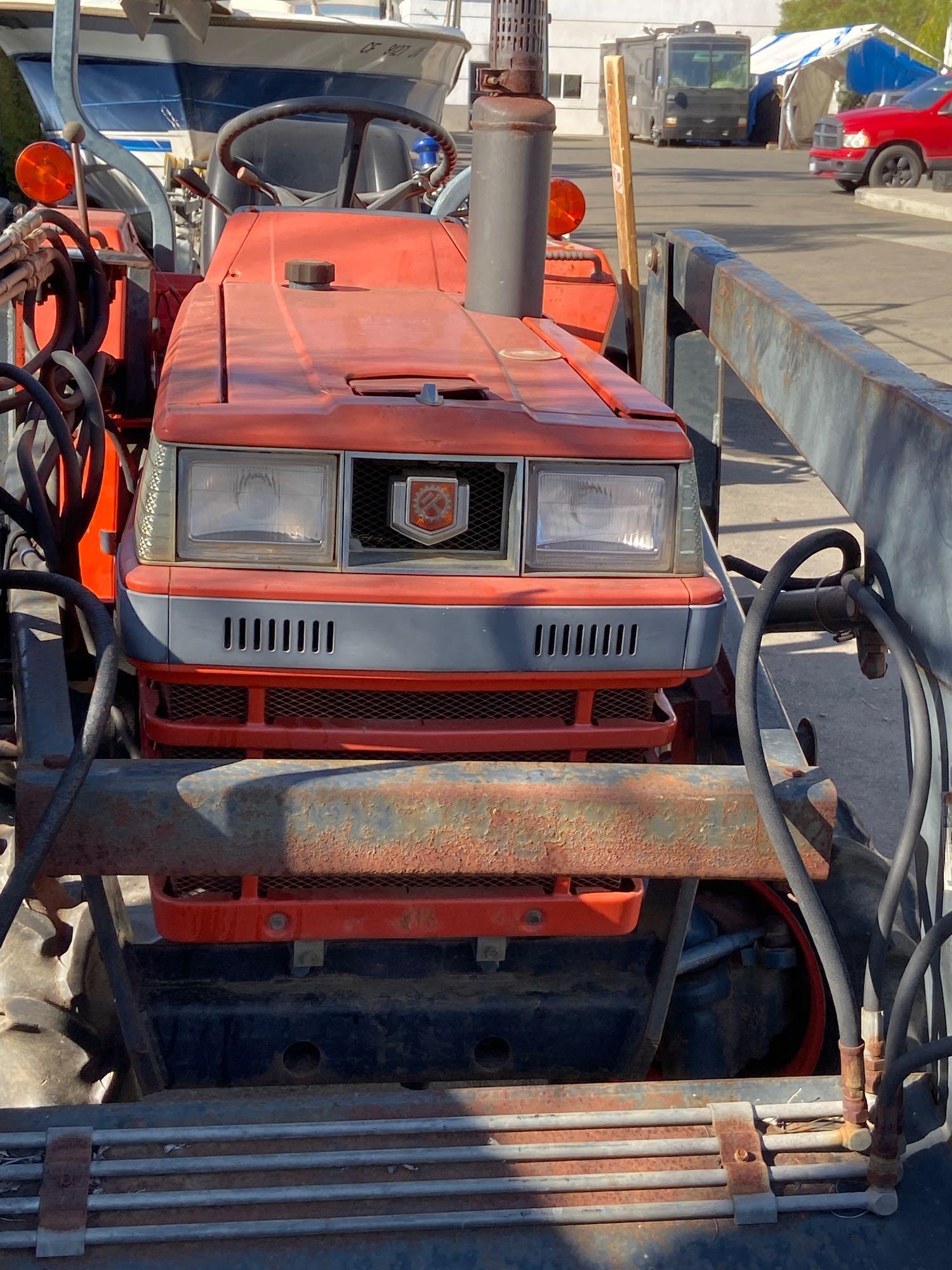 Kubota Tractor Model L2250, Schwartz Loader Model 84Q, Gearmore...Box Scraper & Post Hole Digger/Aug