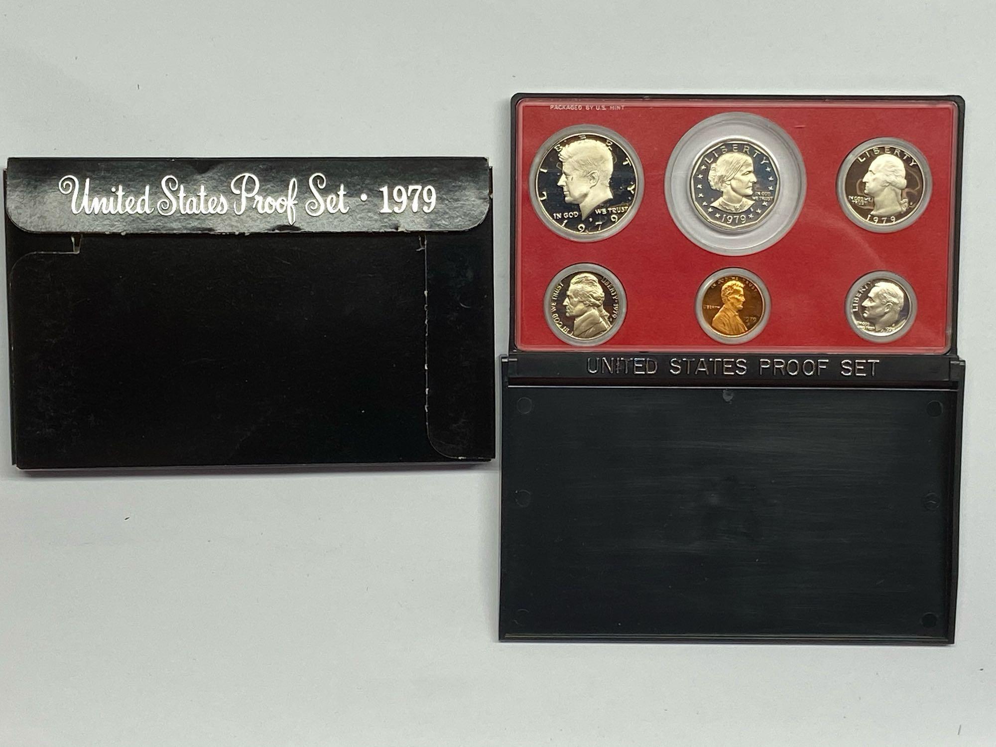 Collection of 14 United States Mint Proof Sets of Coins 1968-1992 in Original Packaging