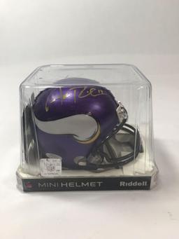 Adam Thielen Minnesota Vikings Signed Mini Helmet COA