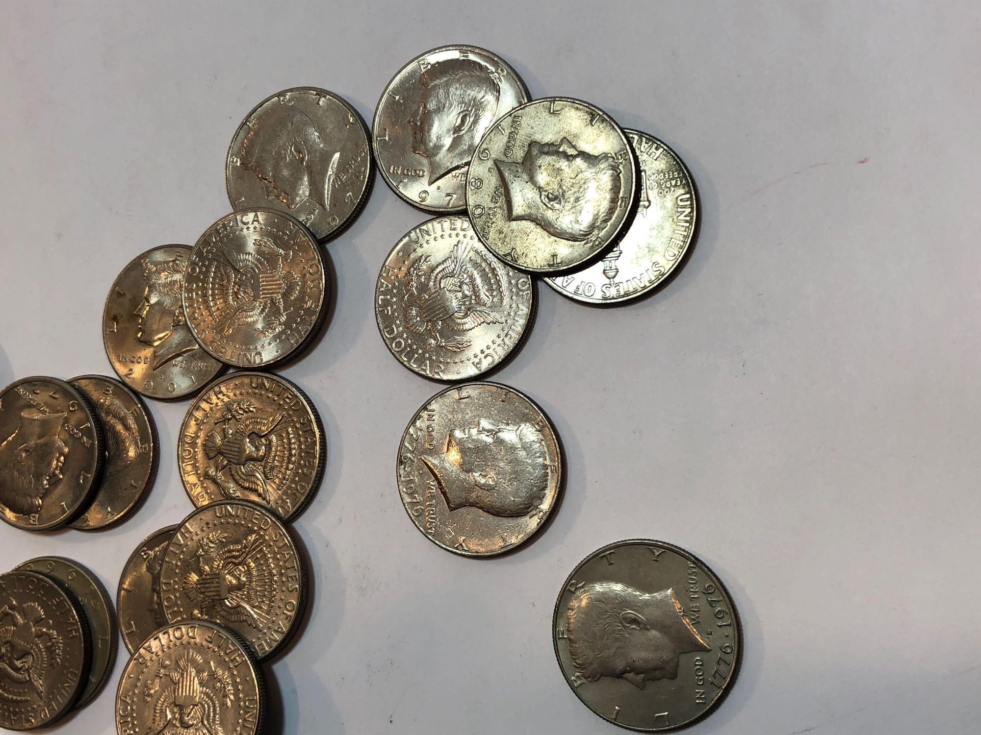 Lot of Half Dollars, U.S. 50 Cent Coins