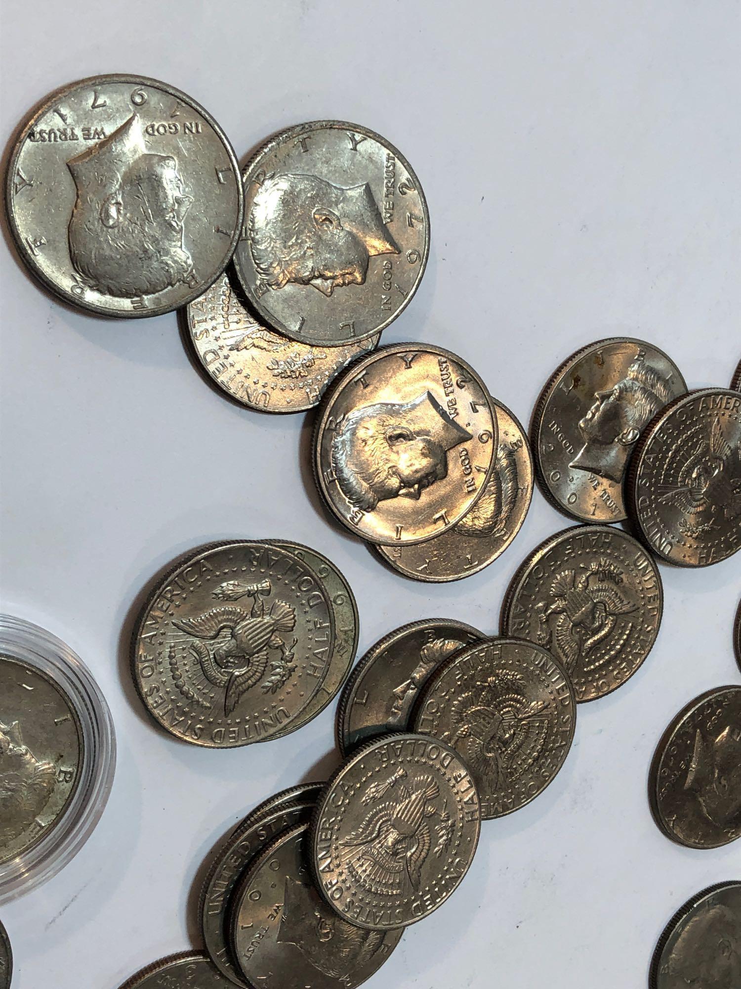 Lot of Half Dollars, U.S. 50 Cent Coins