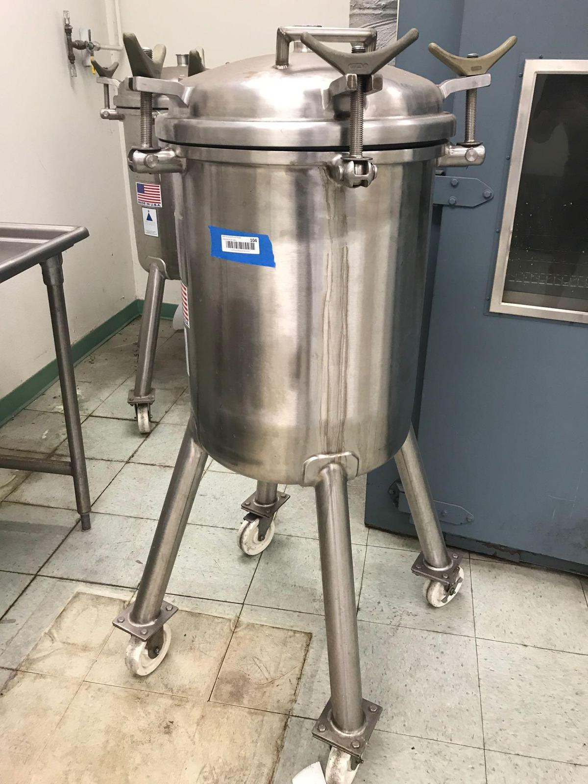 Stainless Steel Sanitizing Pressure Pots Wheels 2 Units