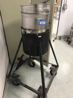 Stainless and Metal Sanitizer Pot On Wheels