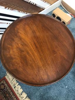 Round Wood End Table Rotating Top