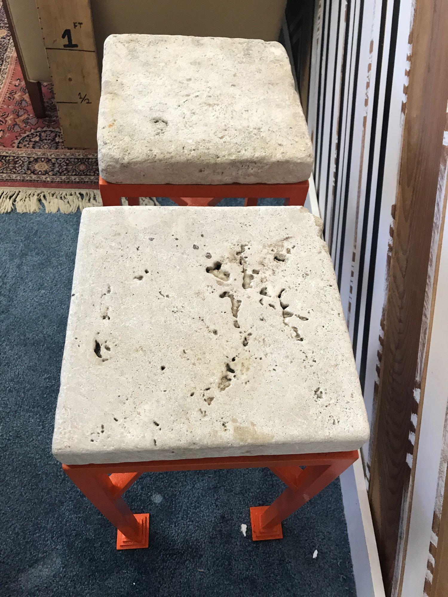 Stone Top Metal Stand Table 2 Units