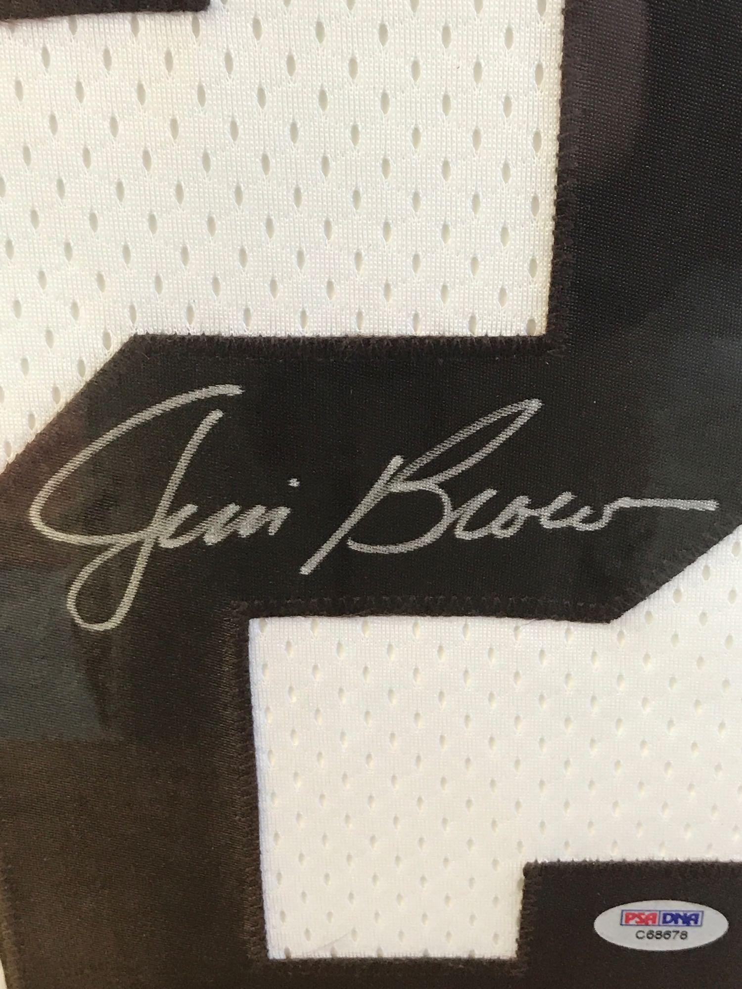 Framed Jim Brown Signed Jersey COA