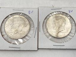 1964 Kennedy Silver Half Dollars, 5 Units