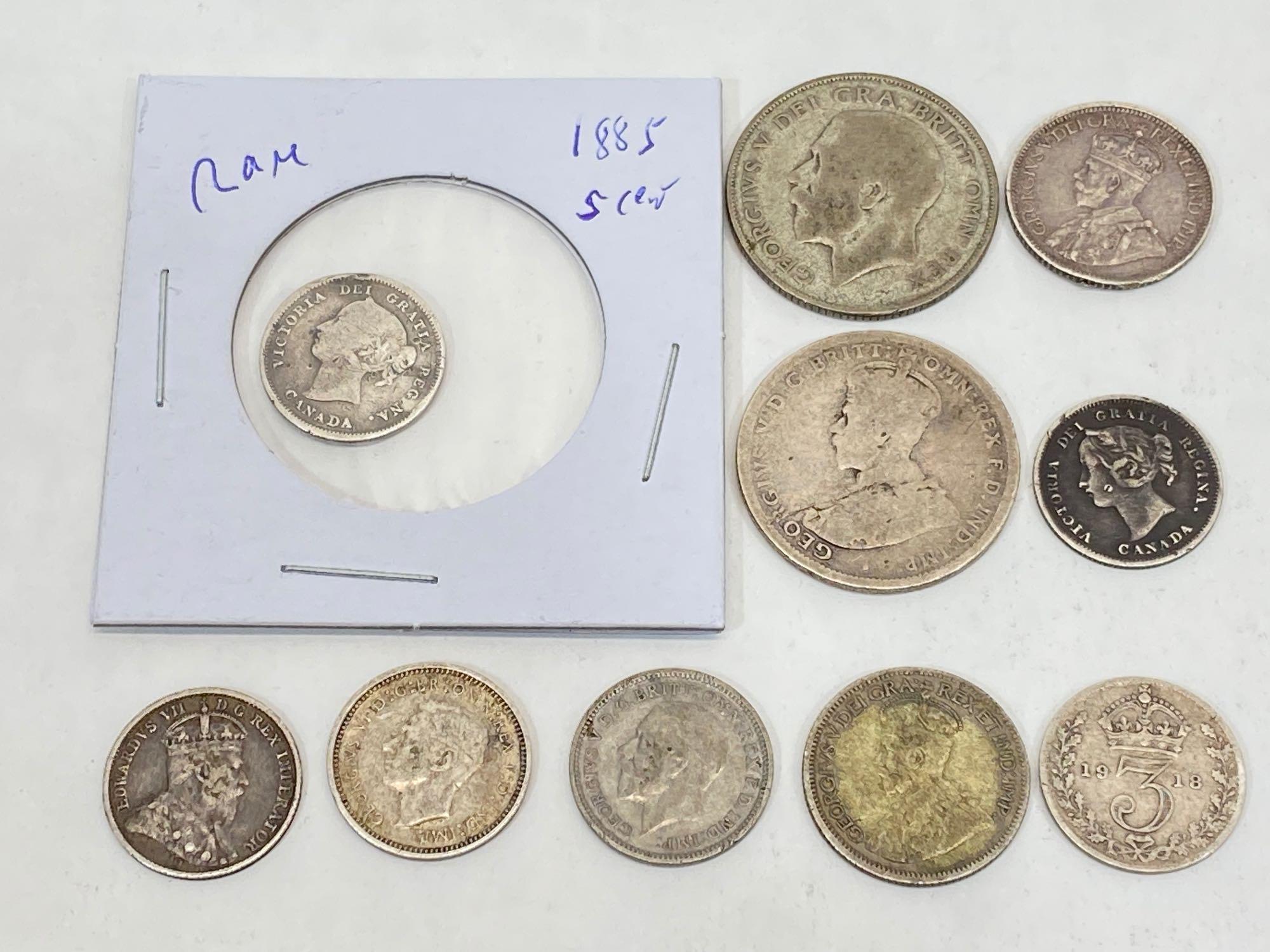 Antique and vintage Silver foreign coins, 10 Units