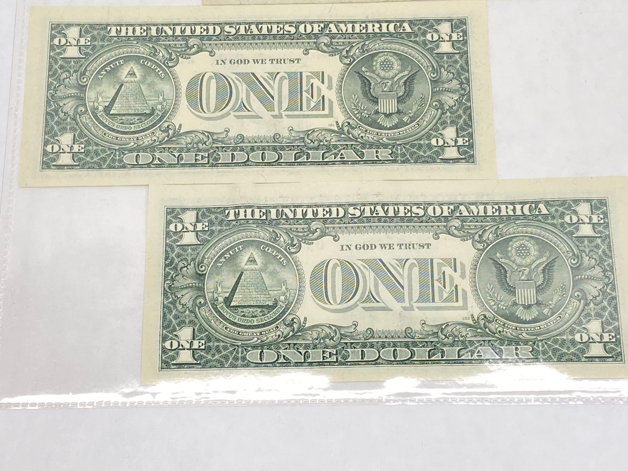 United States two dollar bill errors, one dollar bill errors, 4 units