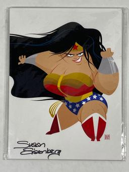 Signed wonder woman art, signature says Susan Eisenberg