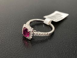 1.01ct Ruby, 0.50ct Diamonds, 18K White Gold Ring, Size 6 1/2 Certified & Graded by GIA & AIG