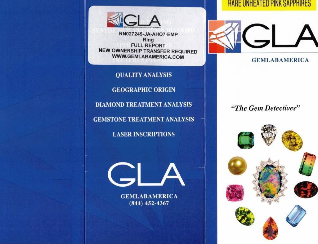 3.14ct Unheated Pink Sapphires, 1.24ct Diamonds 18K Gold Ring, Size 6 1/2, Certified & Graded by GLA