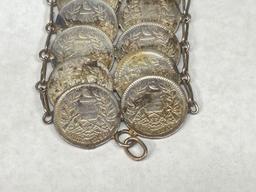 Bracelet made from Guatemalan 1800s Silver Coins