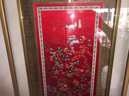 Japanese Framed Fabric Wall Art