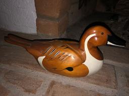 Wooden Ducks and Glass Boat Floater Decor