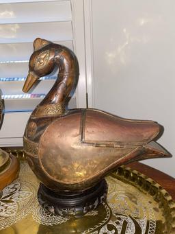 Antique Wood Duck Storage 13in tall