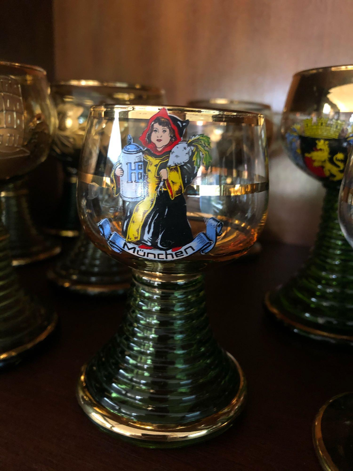 Shelf Contents, German Drinking Glasses, Wine Glasses