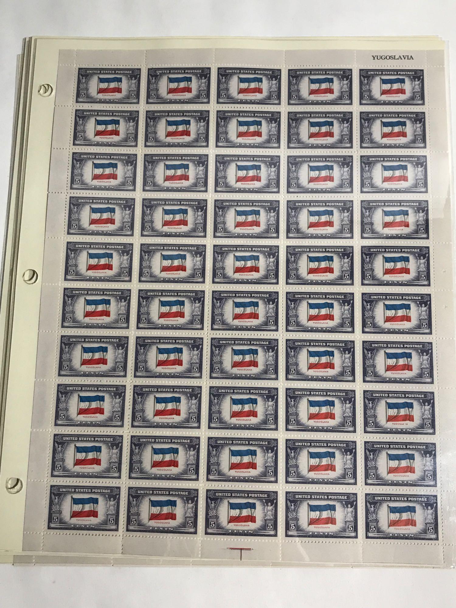 Vintage Uncut 50 Stamp Block US Postage 13 Units